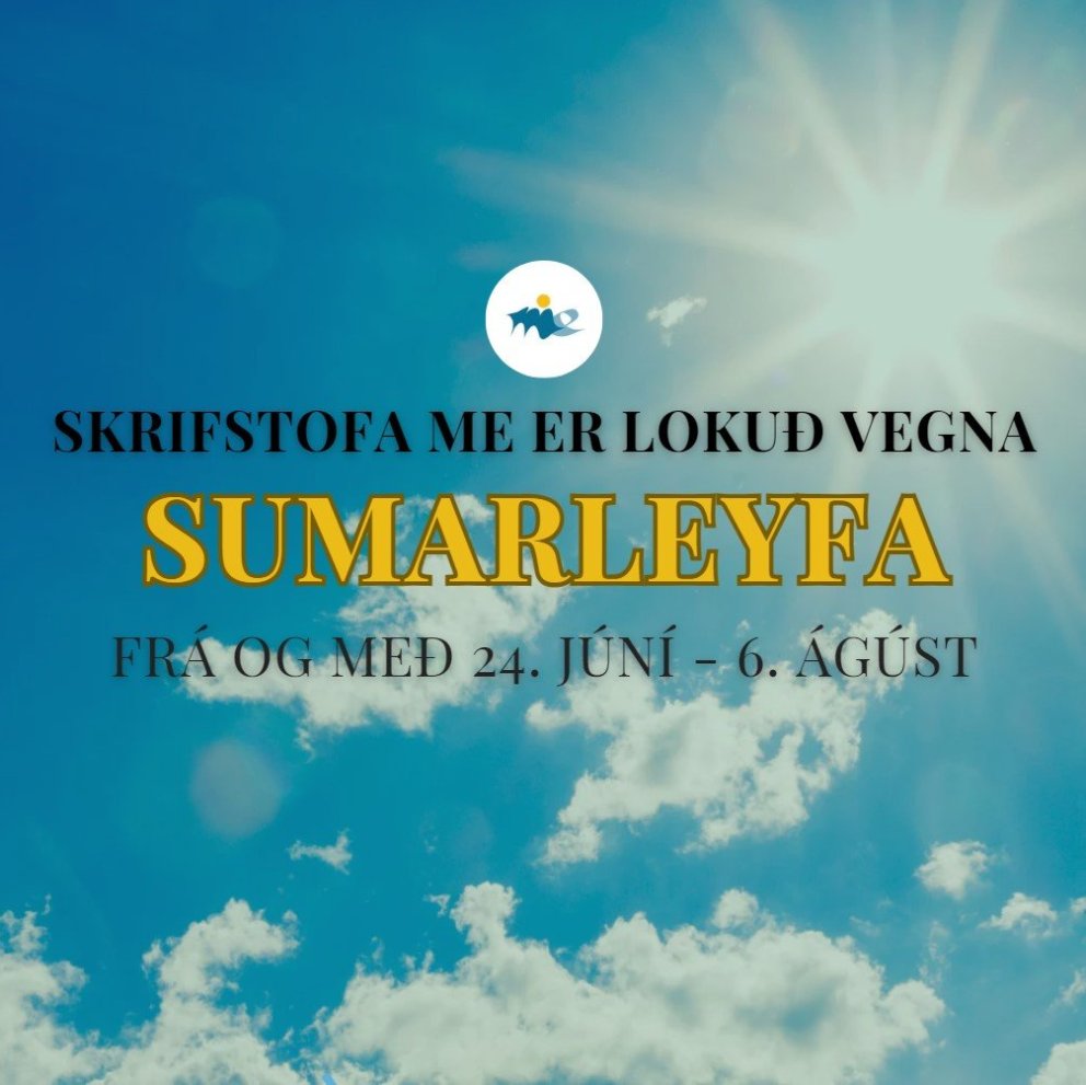 Lokun skrifstofu vegna sumarleyfa