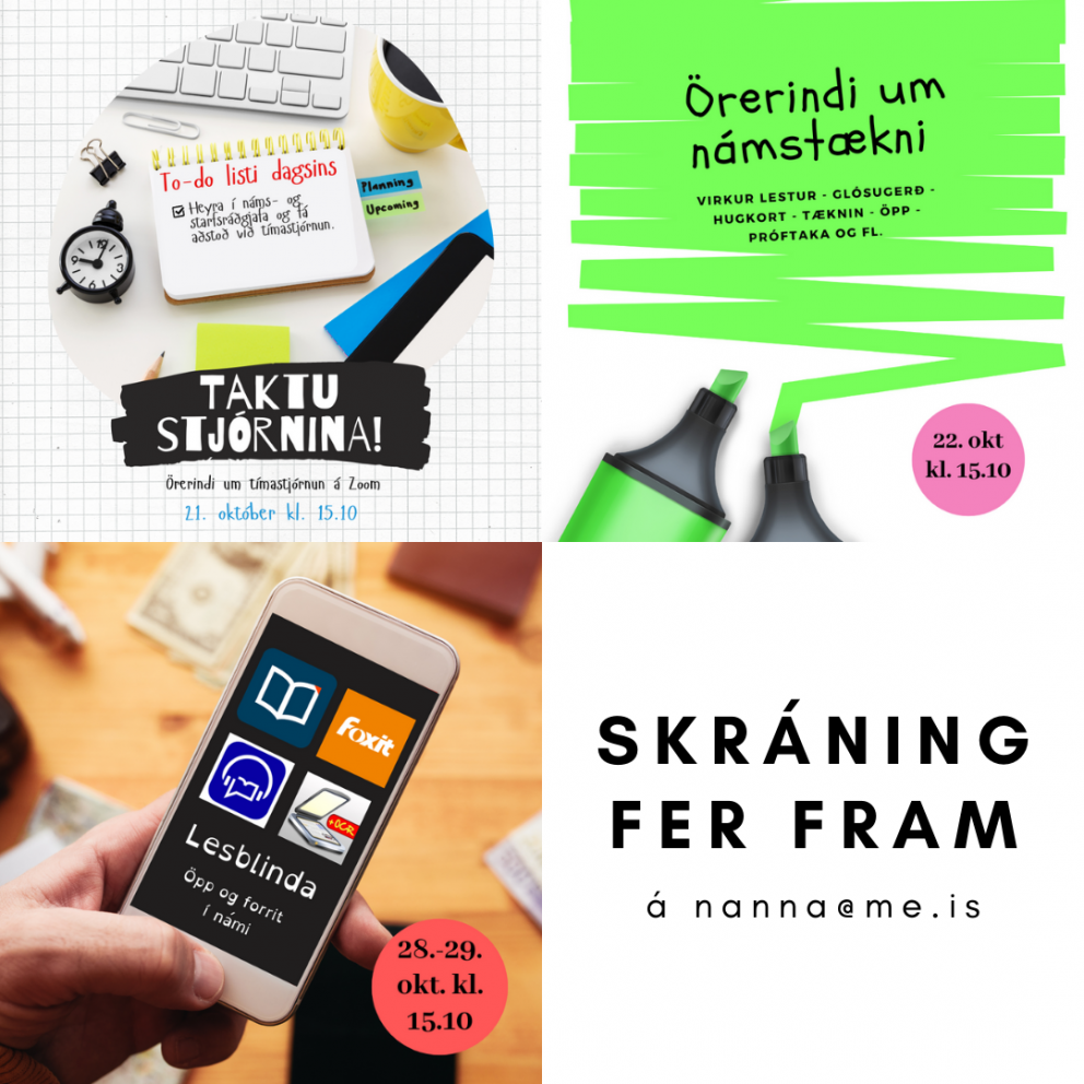 Örnámskeið  á Zoom í byrjun næstu spannar