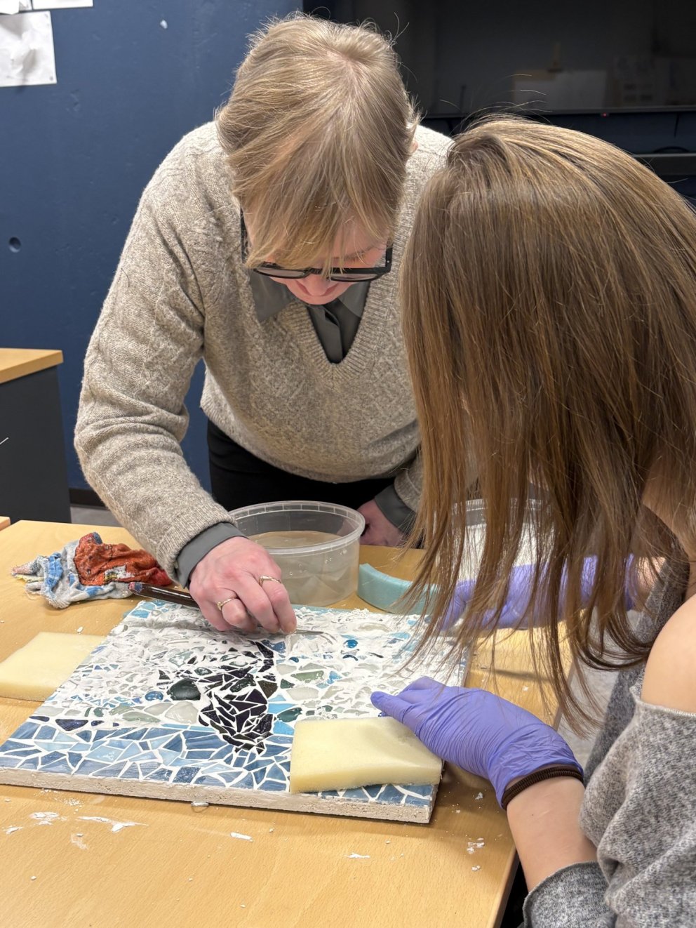 Fallegar mósaíkmyndir eftir nemendur