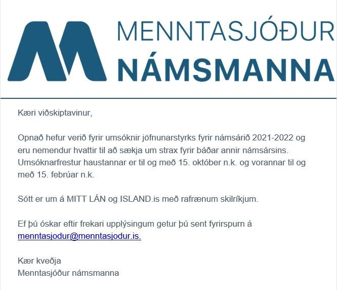 Menntasjóður 2021-2022