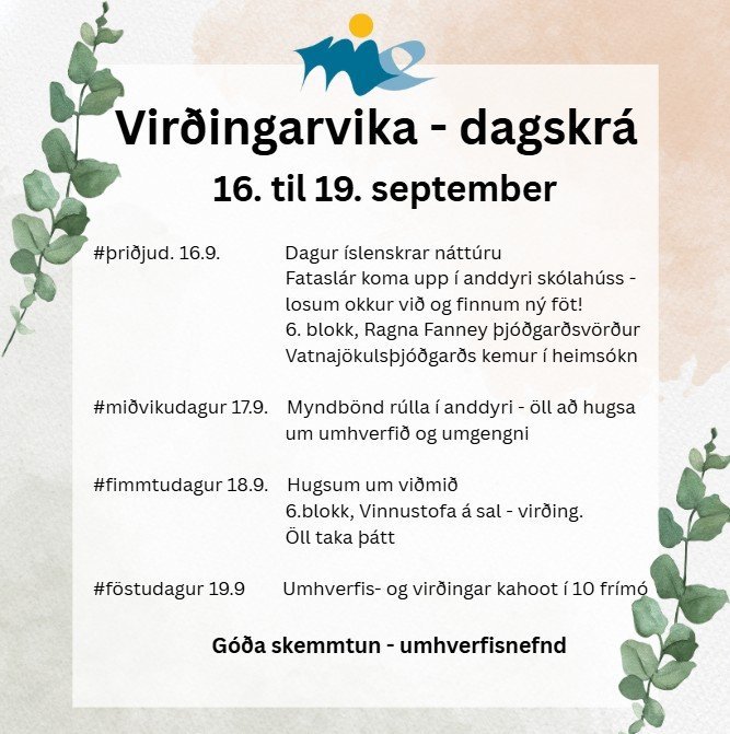 Virðingarvika í ME 16.-19. september