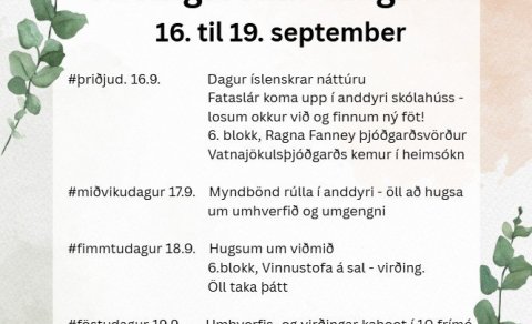 Virðingarvika í ME 16.-19. september